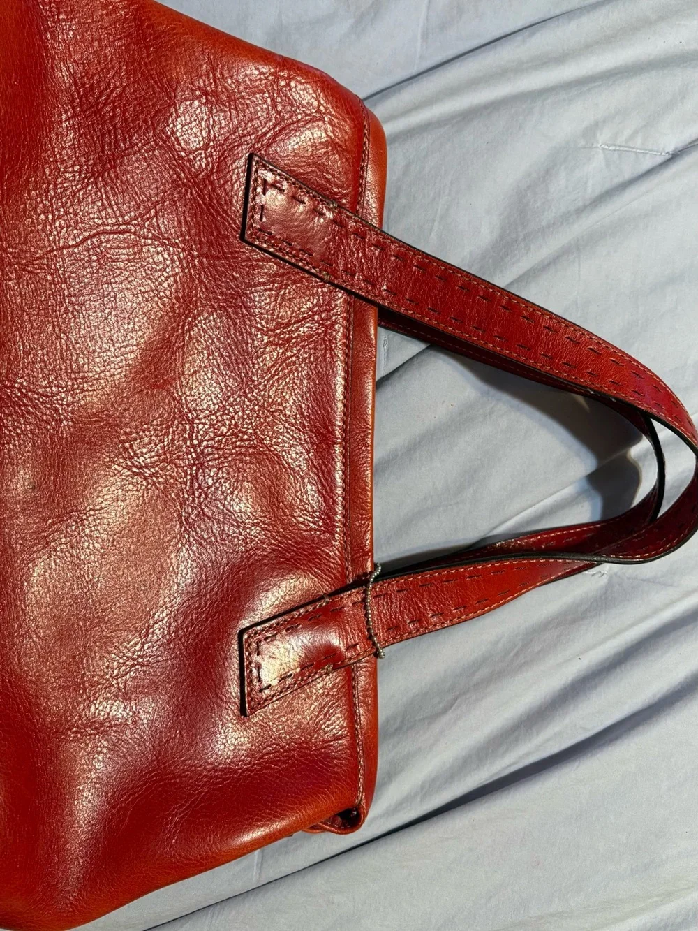Fossil Deep Red Leather Shoulder Bag